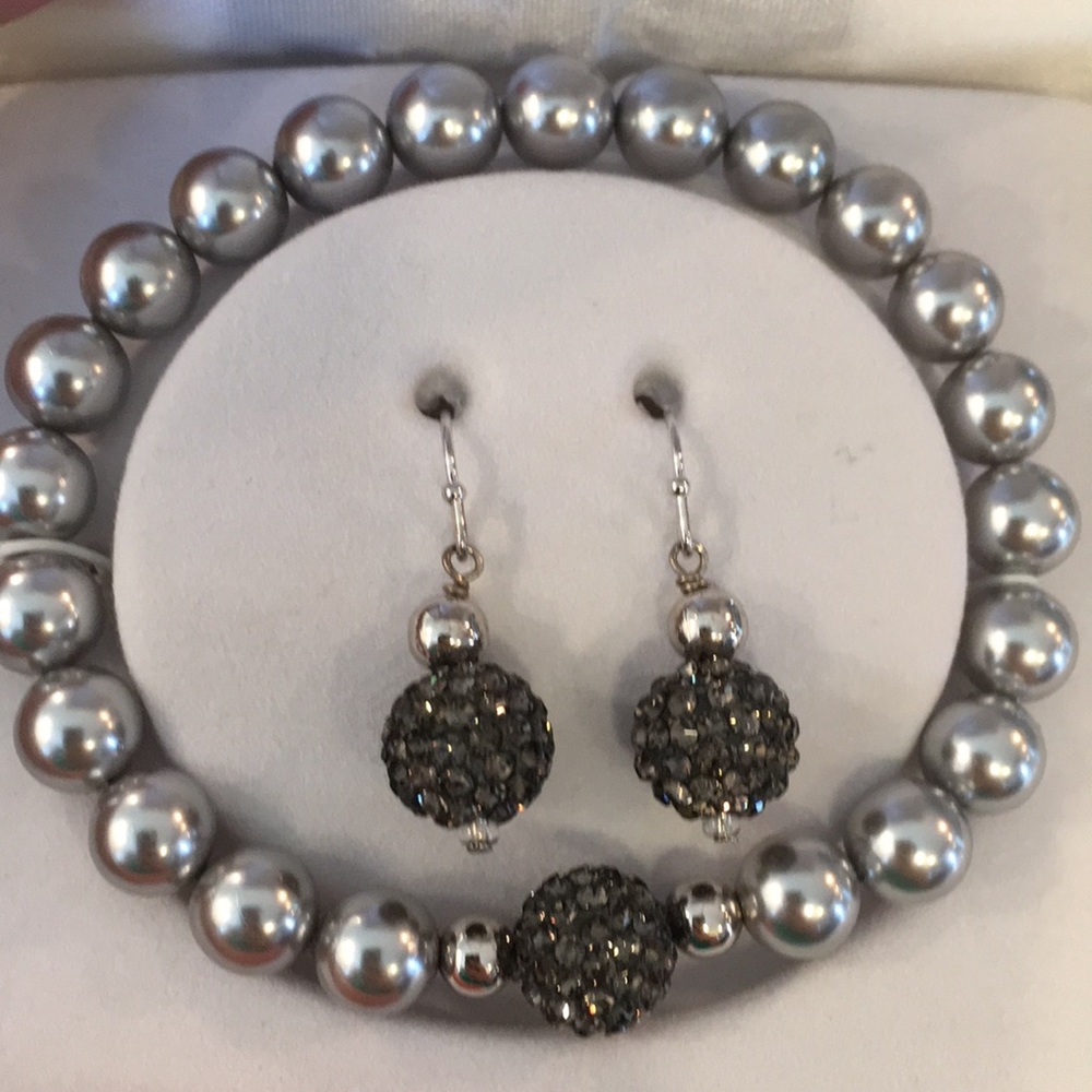 Mother of Pearl bracelet earring set